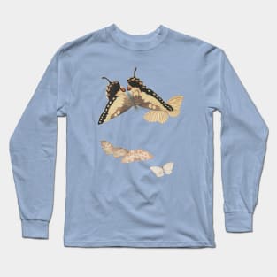 Moths and Butterflies sketch Long Sleeve T-Shirt